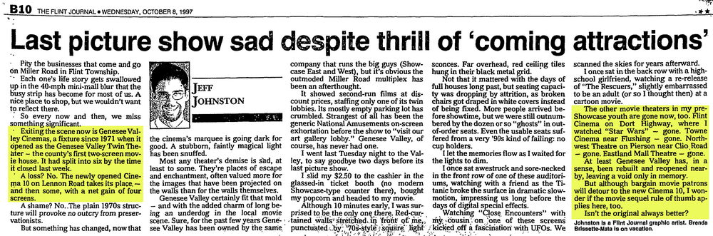 Towne Cinemas - 1997 Article On Flint Area Multiplexes (newer photo)